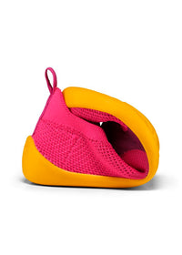 Lasten nauhattomat paljasjalkatennarit - Slipper Knit Flinky Bird, pinkki, vegaaninen