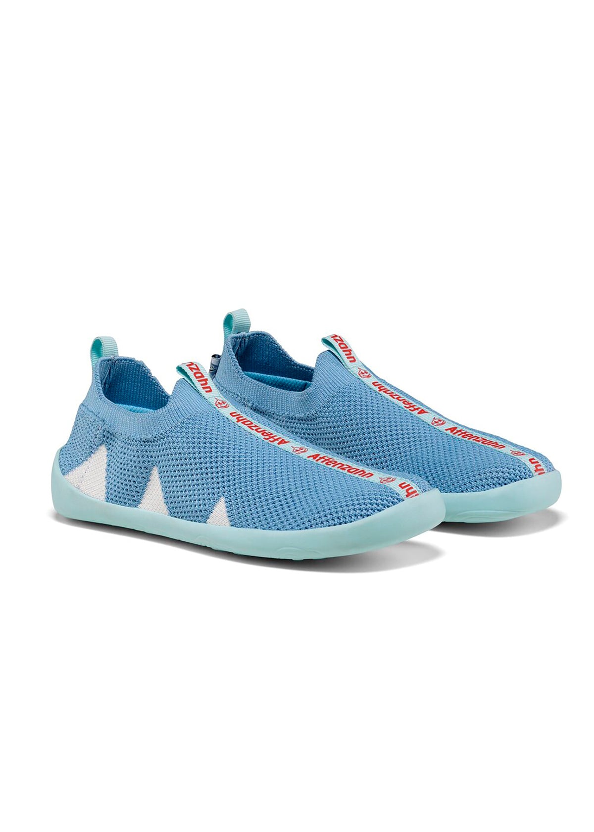 Lasten nauhattomat paljasjalkatennarit - Slipper Knit Flinky Shark, sininen, vegaaninen