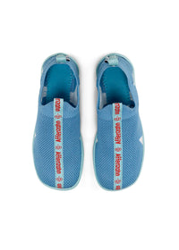 Lasten nauhattomat paljasjalkatennarit - Slipper Knit Flinky Shark, sininen, vegaaninen