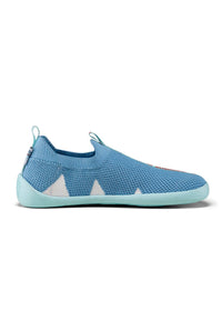 Lasten nauhattomat paljasjalkatennarit - Slipper Knit Flinky Shark, sininen, vegaaninen