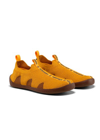 Lasten nauhattomat paljasjalkatennarit - Slipper Knit Flinky Tiger, keltainen, vegaaninen
