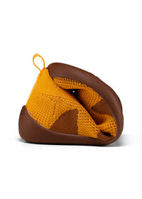 Lasten nauhattomat paljasjalkatennarit - Slipper Knit Flinky Tiger, keltainen, vegaaninen