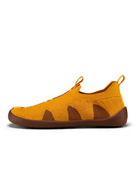 Lasten nauhattomat paljasjalkatennarit - Slipper Knit Flinky Tiger, keltainen, vegaaninen