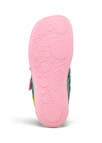 Children's Chameleon barefoot sneakers - Sneaker Knit Happy, green-pink, vegan