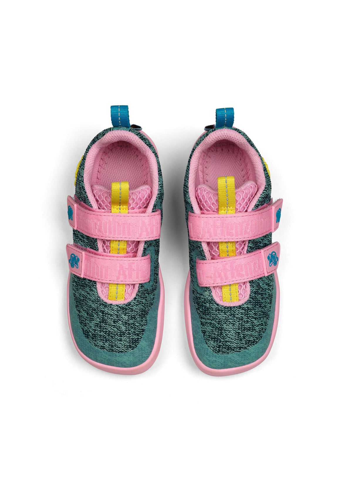 Children's Chameleon barefoot sneakers - Sneaker Knit Happy, green-pink, vegan