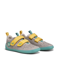 Children's Rhino barefoot sneakers - Sneaker Knit Happy, gray-green-yellow, vegan