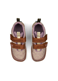 Children's Cat barefoot sneakers - Sneaker Knit Happy, beige-brown-purple, vegan