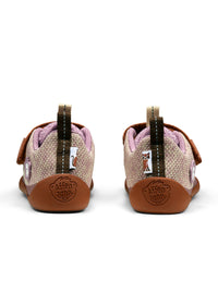Children's Cat barefoot sneakers - Sneaker Knit Happy, beige-brown-purple, vegan