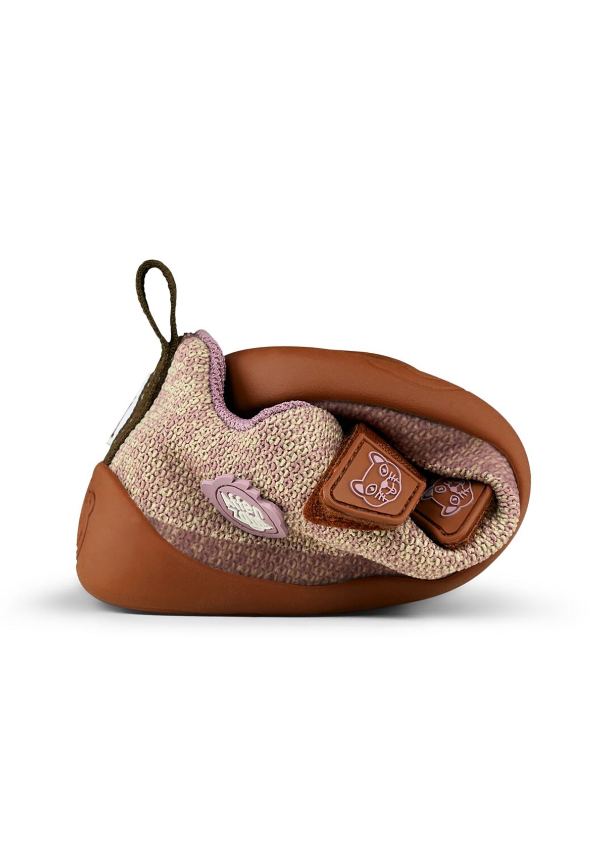 Children's Cat barefoot sneakers - Sneaker Knit Happy, beige-brown-purple, vegan