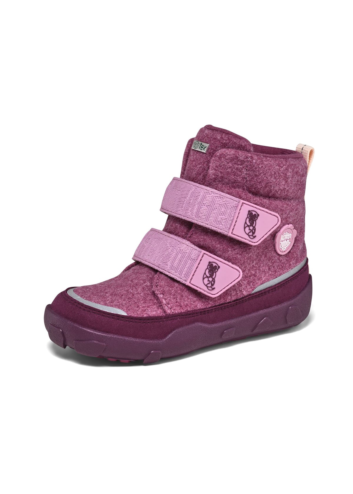 Lasten paljasjalkakengät - Wool Comfy Otter, talvikengät TEX-kalvolla - violetti, villa