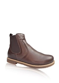 Chelsea-ankelboots – mörkbrunt mjukt läder, låg sula