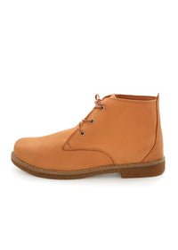 Walking shoes with low shaft - cognac brown leather