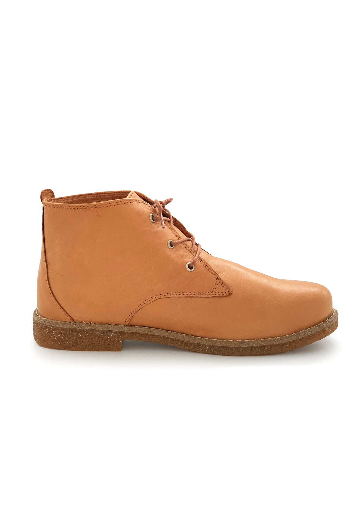 Walking shoes with low shaft - cognac brown leather