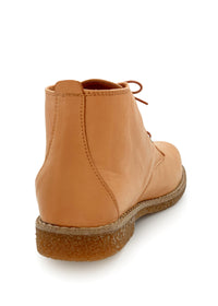 Walking shoes with low shaft - cognac brown leather
