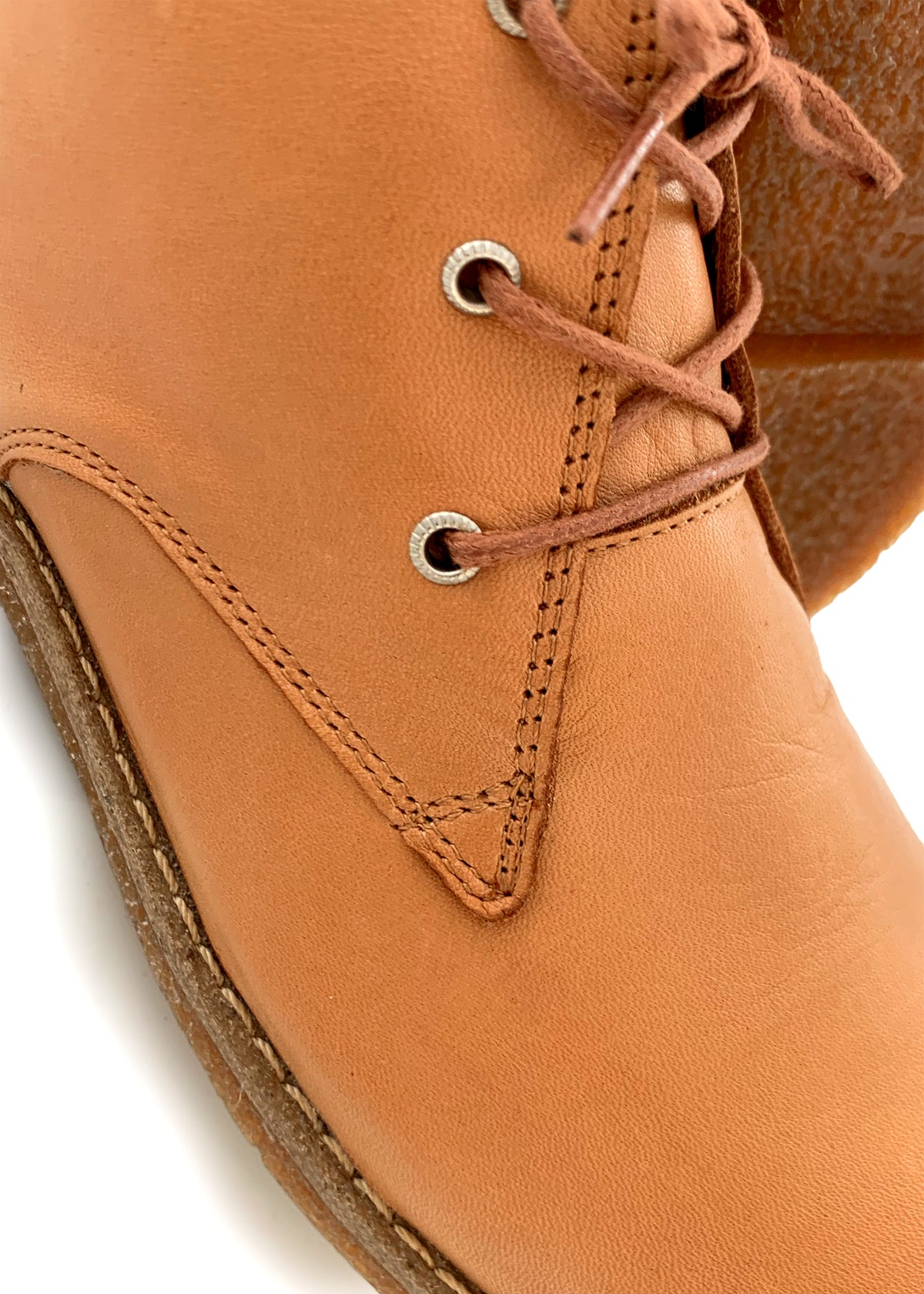 Walking shoes with low shaft - cognac brown leather