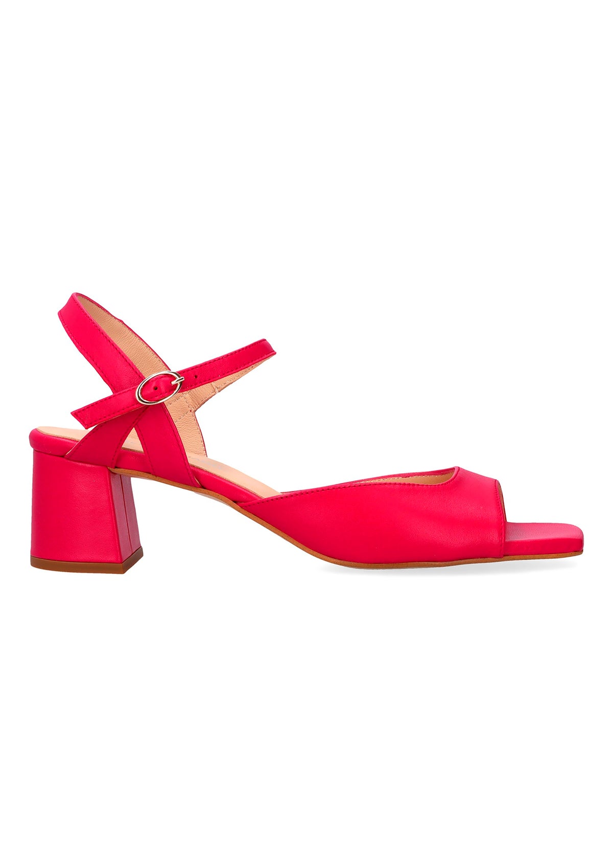 Sandaler med klack - Anais, fuchsiaröd läder