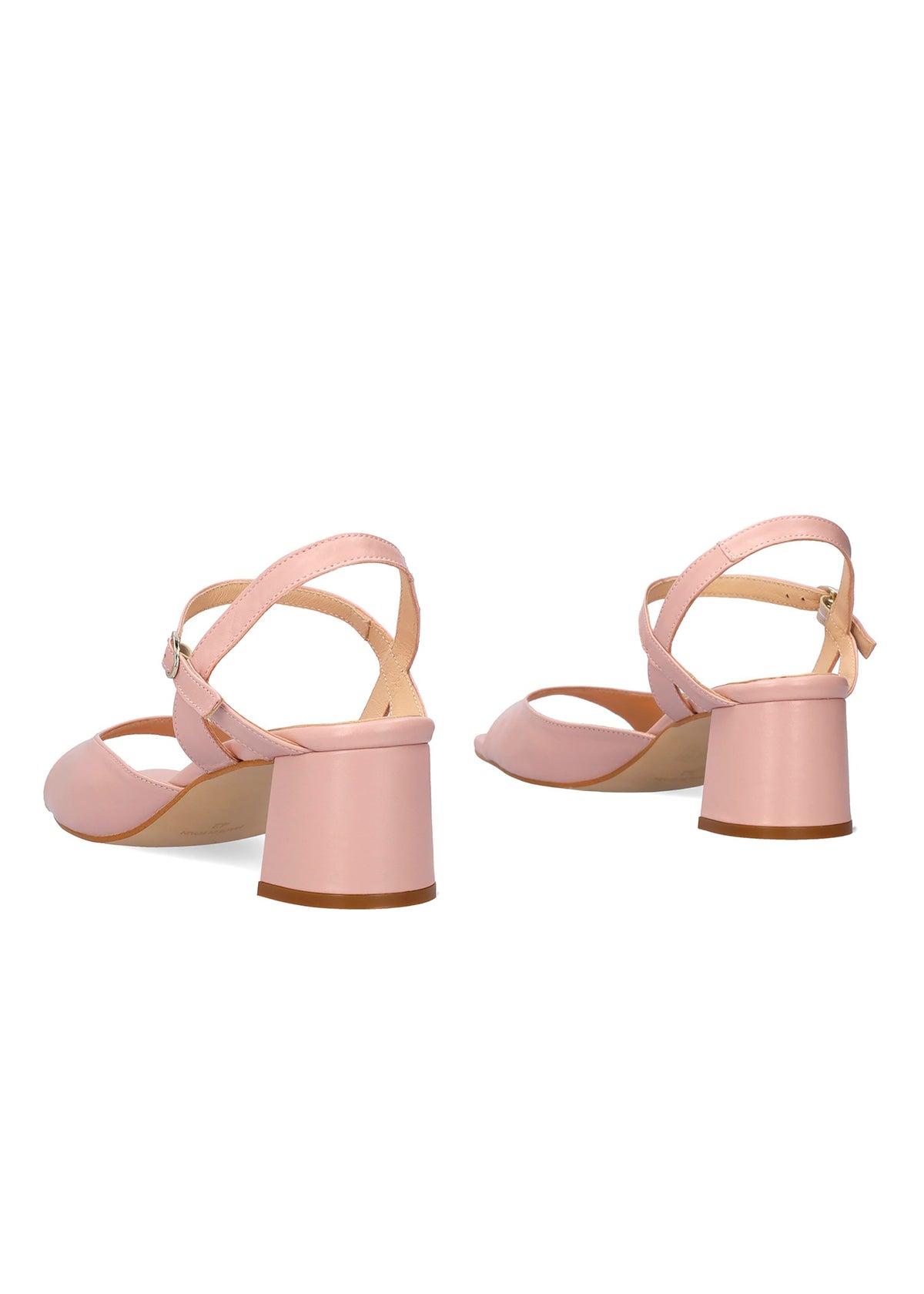 Sandaler med klack - Anais, puderfärgat läder