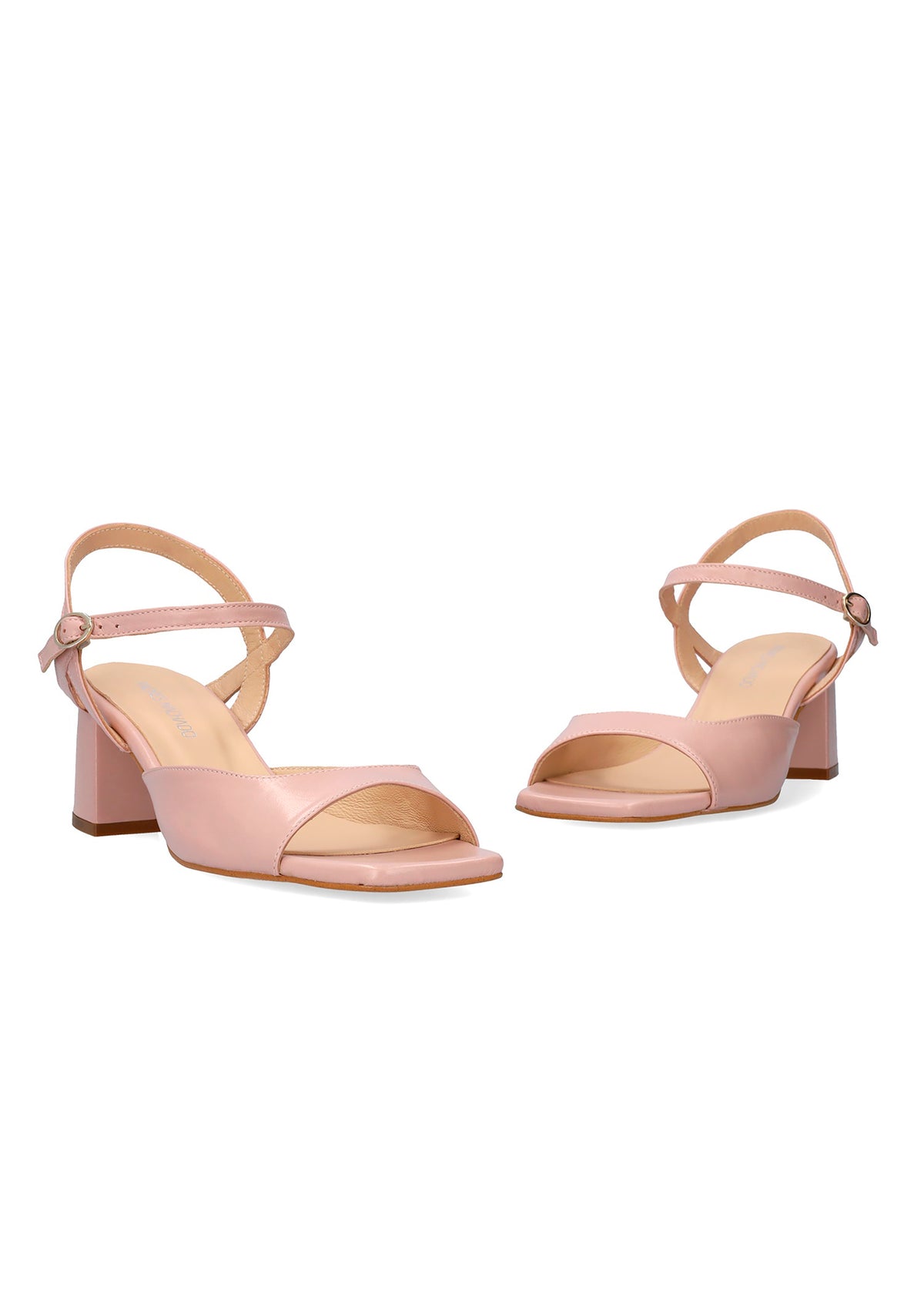 Sandaler med klack - Anais, puderfärgat läder