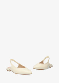 Slingback-avokkaat - Leire, kermanvaalea nahka