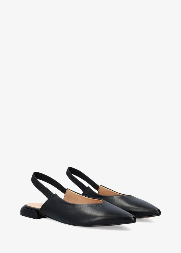 Slingback-avokkaat - Leire, musta nahka