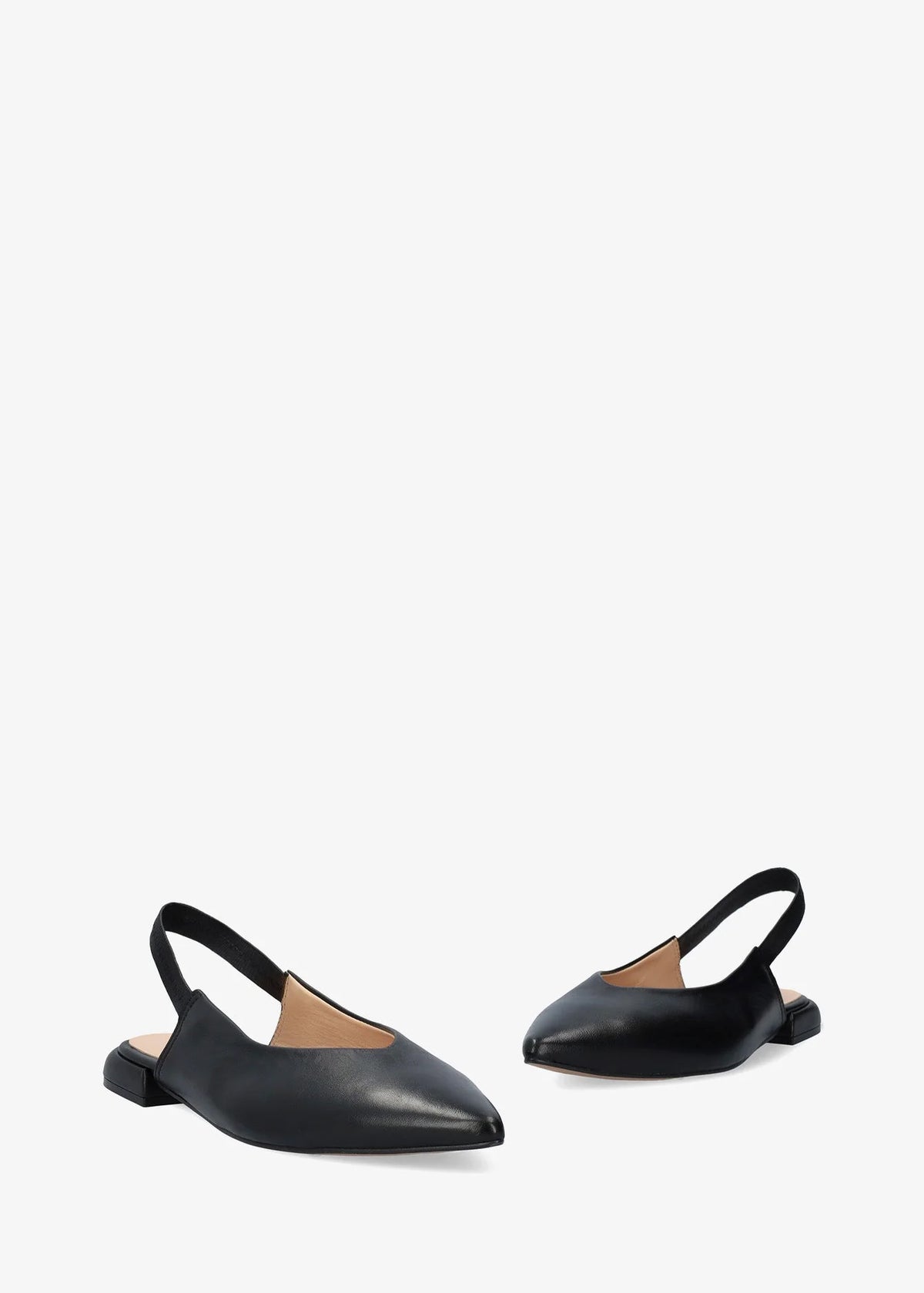 Slingback-avokkaat - Leire, musta nahka