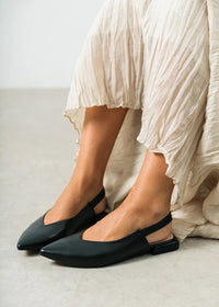 Slingback-avokkaat - Leire, musta nahka