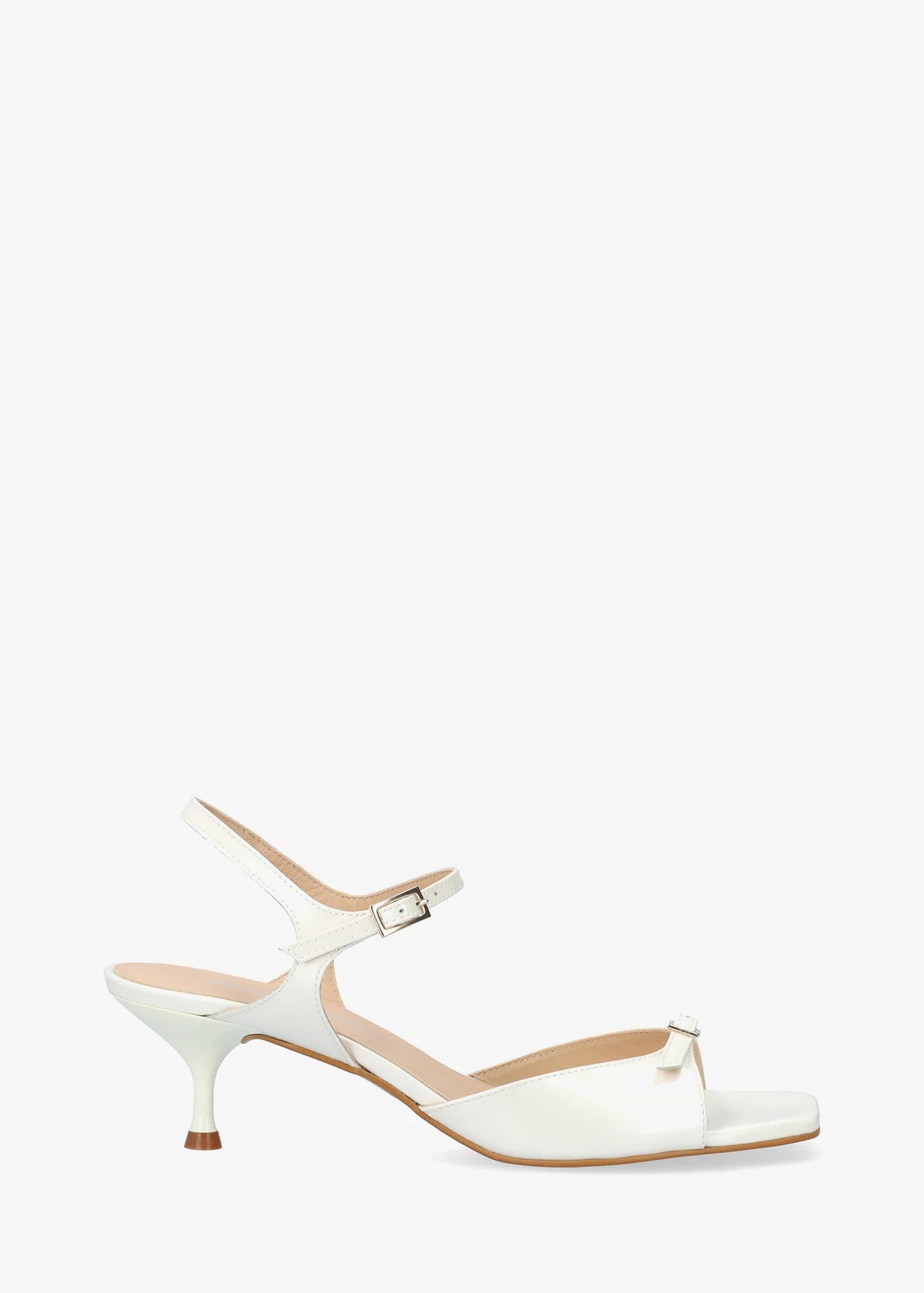 High heels, sandals - Manuela, white patent leather