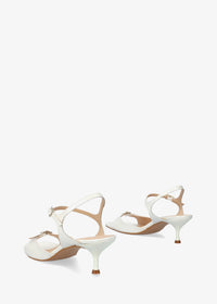 High heels, sandals - Manuela, white patent leather