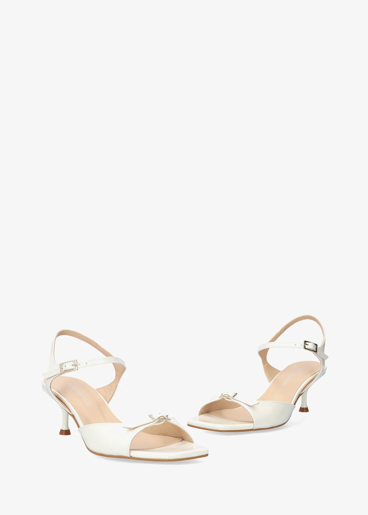 High heels, sandals - Manuela, white patent leather