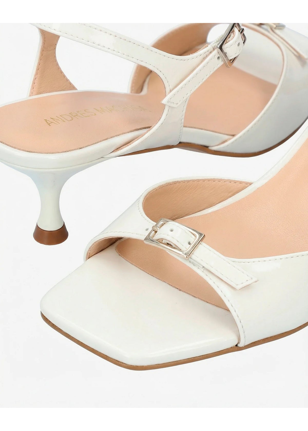 High heels, sandals - Manuela, white patent leather