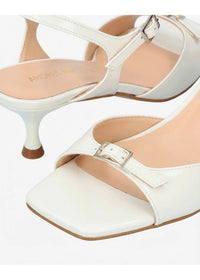 High heels, sandals - Manuela, white patent leather