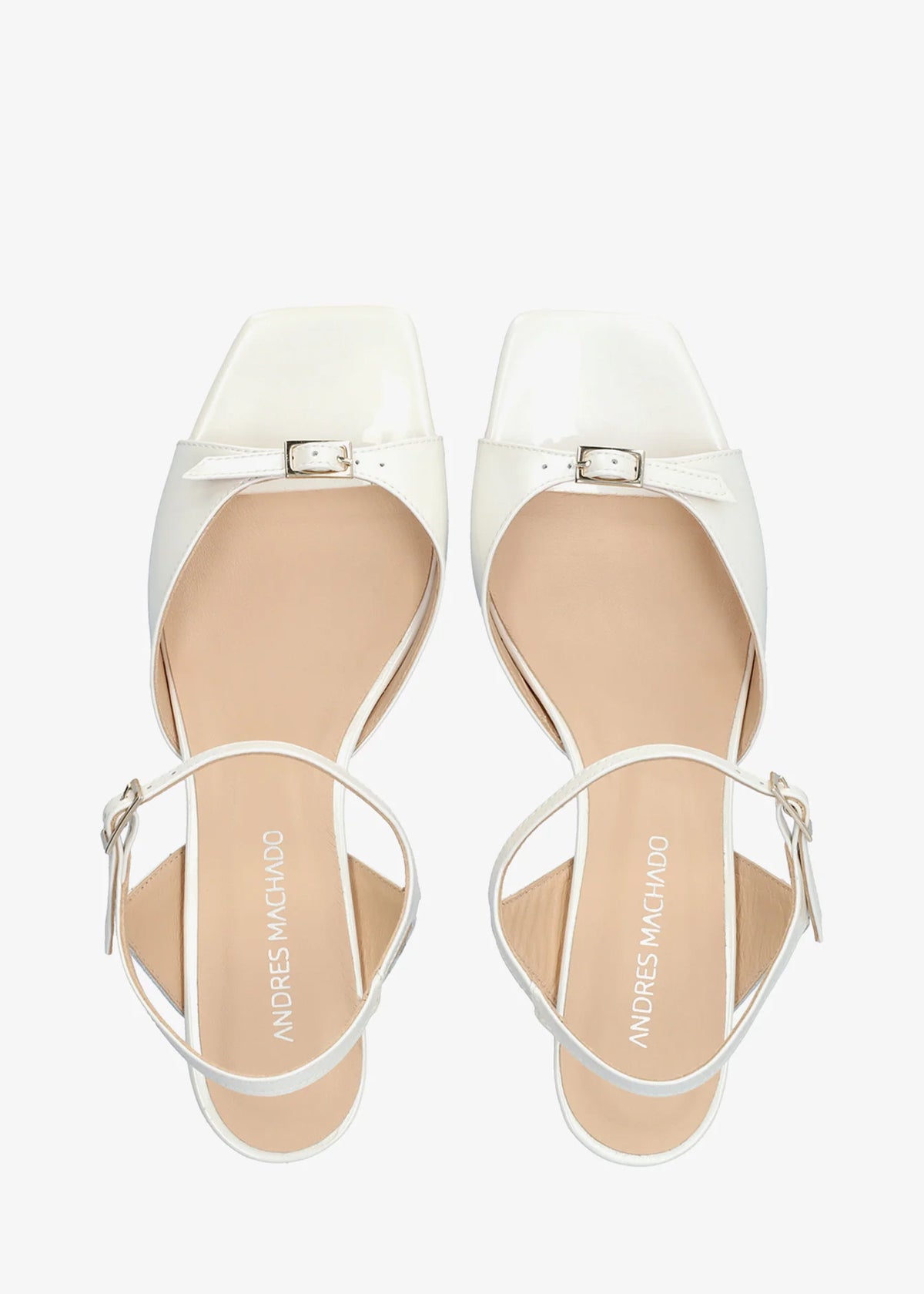 High heels, sandals - Manuela, white patent leather