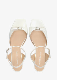 High heels, sandals - Manuela, white patent leather
