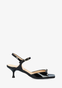 High heels, sandals - Manuela, black patent leather