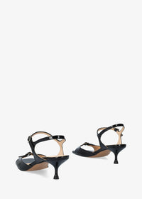 High heels, sandals - Manuela, black patent leather