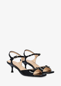 High heels, sandals - Manuela, black patent leather
