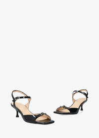 High heels, sandals - Manuela, black patent leather