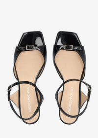 High heels, sandals - Manuela, black patent leather
