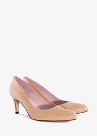 High heels - Natalia, nude leather