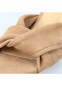 Sandaalit tolppakorolla - Nerea, beige nupukkinahka