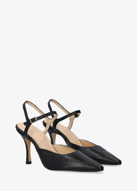Slingback-klackskor - Odile, svart läder
