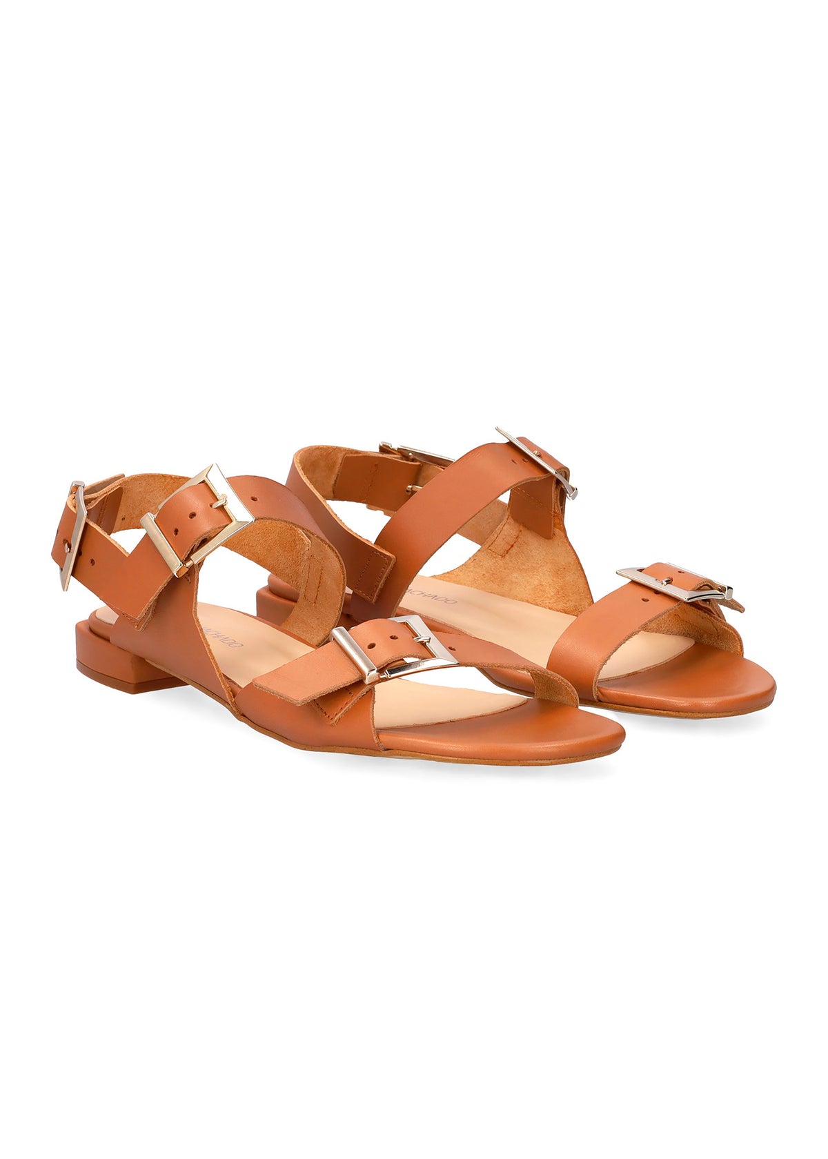 Sandals with buckle straps - Romina, brown leather