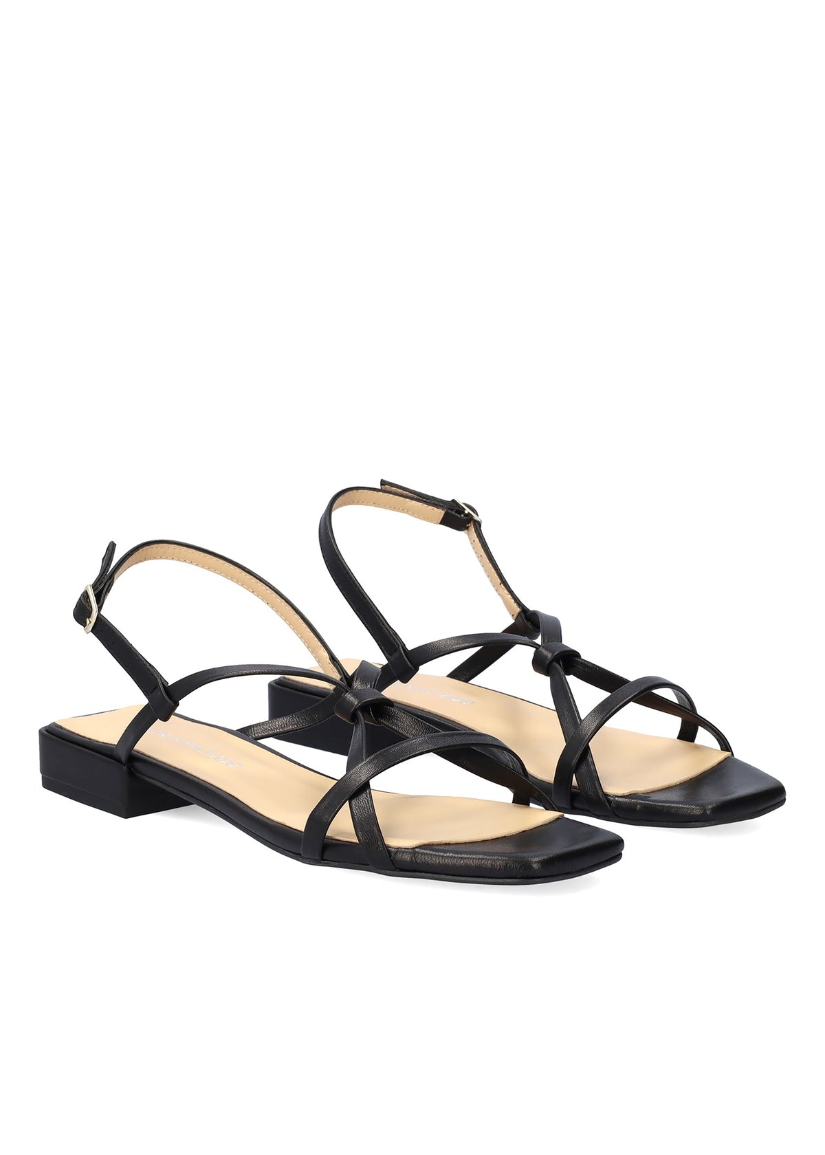 Sandals with thin straps - Vera, black leather
