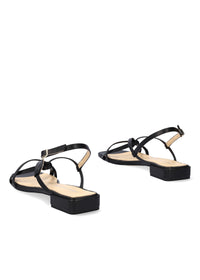 Sandals with thin straps - Vera, black leather