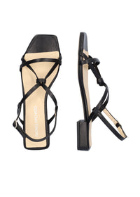 Sandals with thin straps - Vera, black leather
