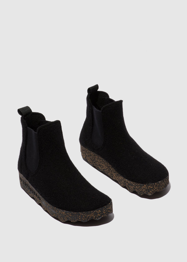 Felt ankle boots - black, Caia