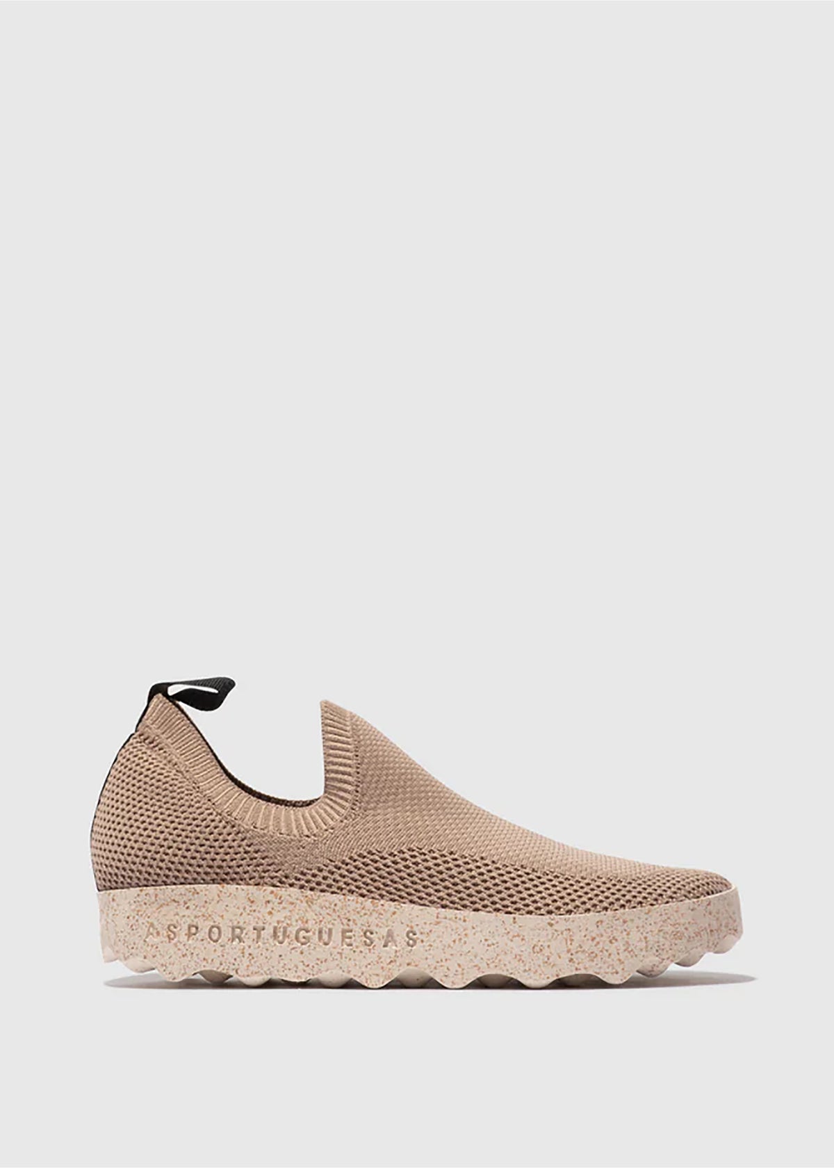 Remlösa Clip-sneakers - beige elastisk trikå