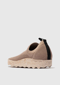 Remlösa Clip-sneakers - beige elastisk trikå