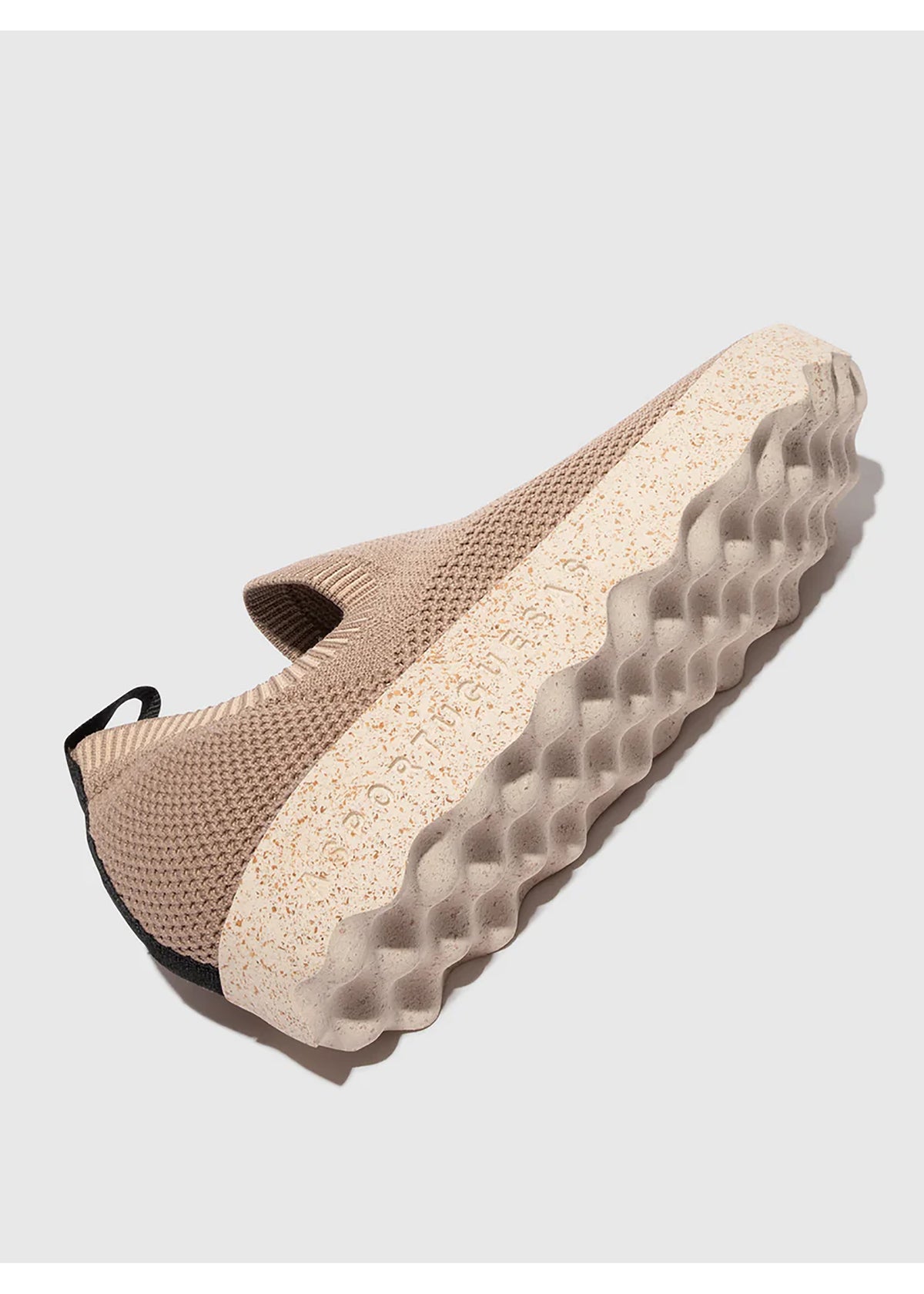 Remlösa Clip-sneakers - beige elastisk trikå