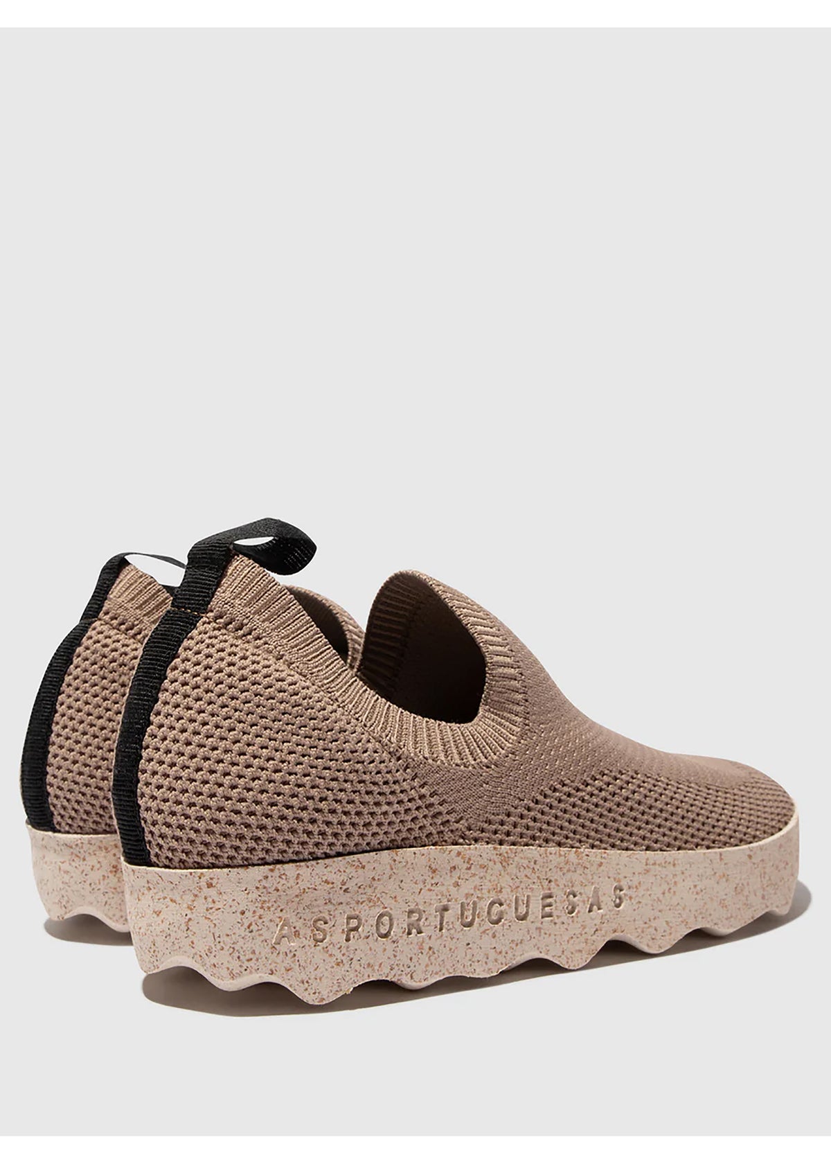 Remlösa Clip-sneakers - beige elastisk trikå